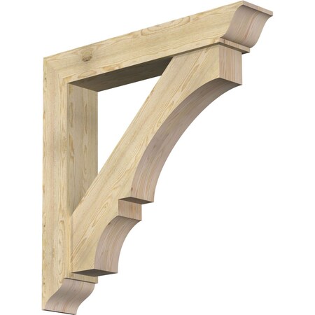 Balboa Traditional Rough Sawn Bracket W/ Offset Brace, Douglas Fir, 8W X 46D X 46H